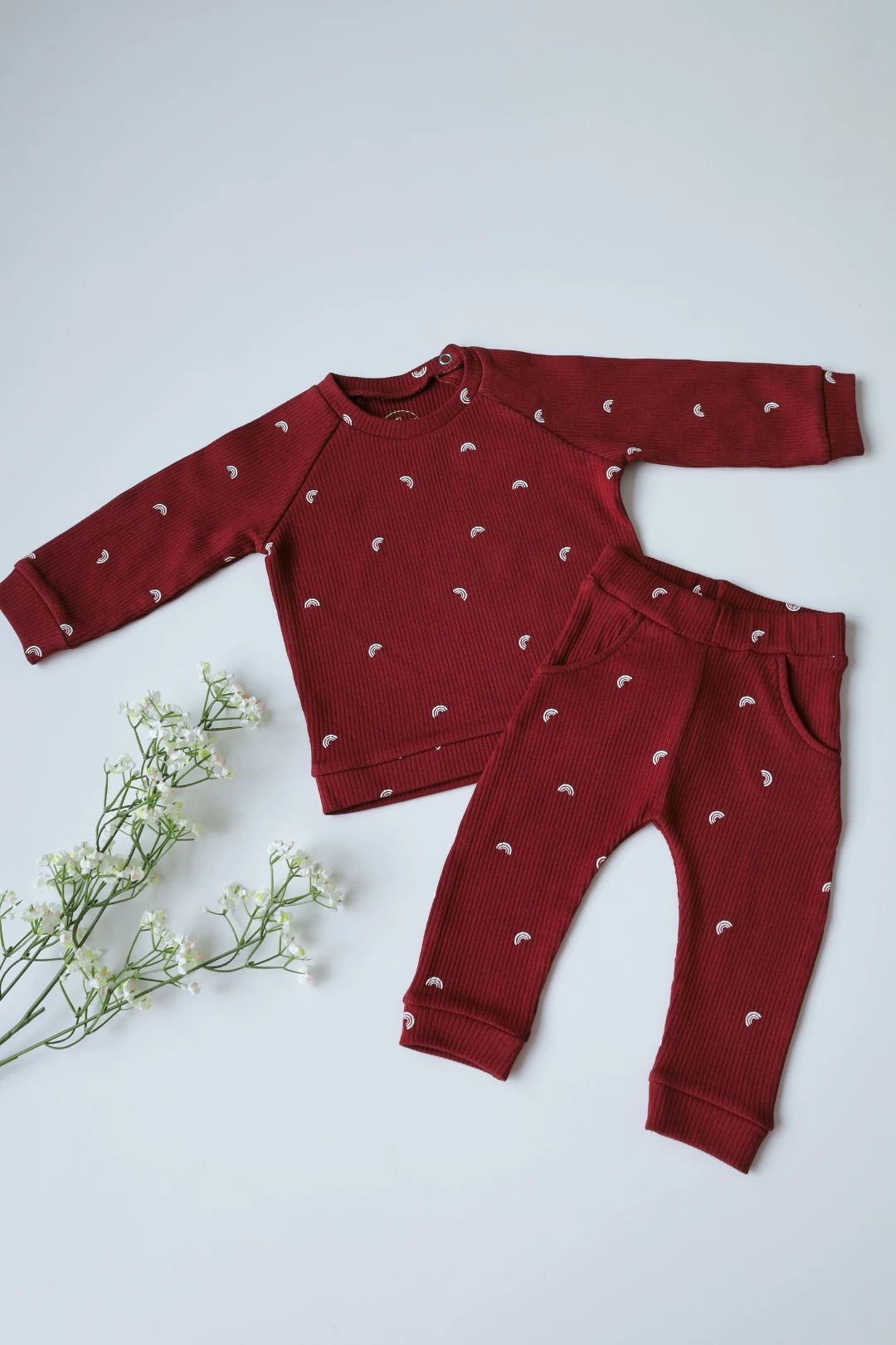 Crimson-Rib-Knit-Kids-Top-and-Pant