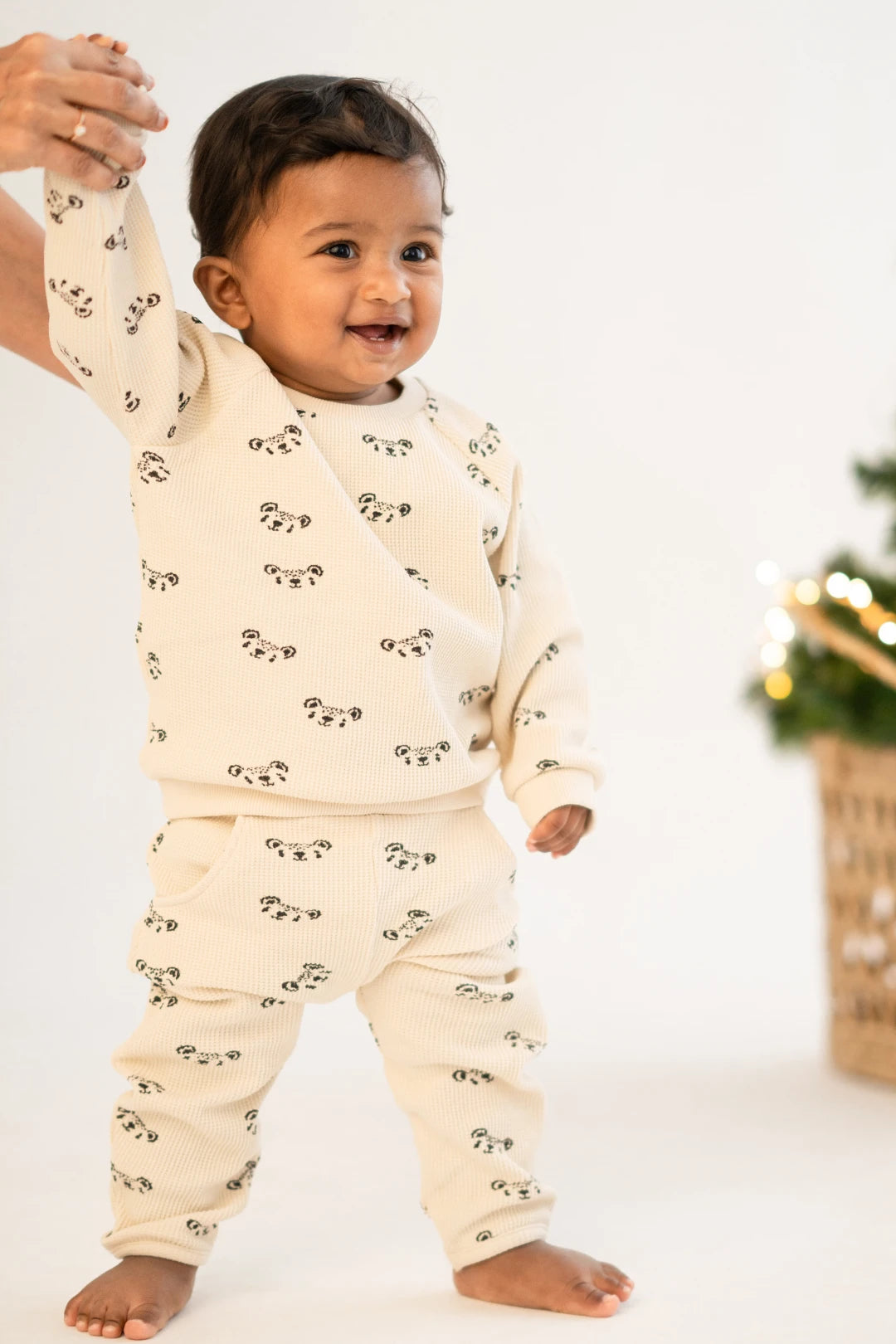 Ecru-Waffle-Kids-and-Baby-Co-Ord-Set-Model