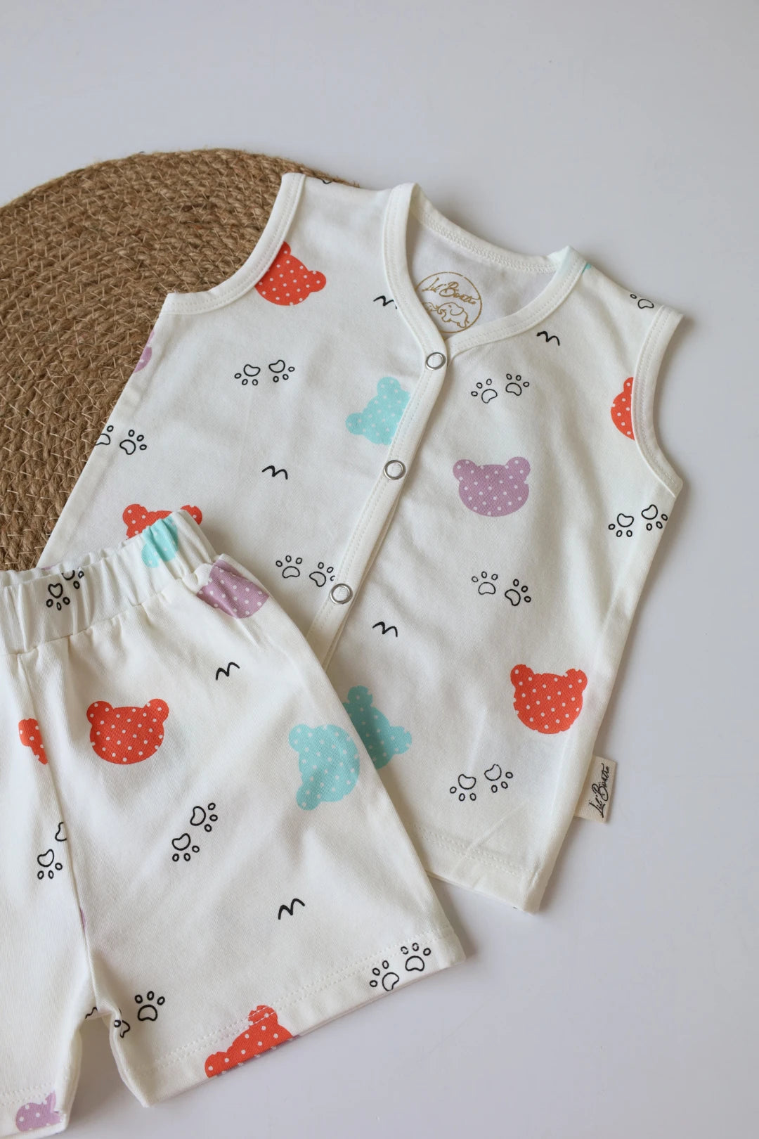 Multi Bear-Newborn Jabla and Shorts