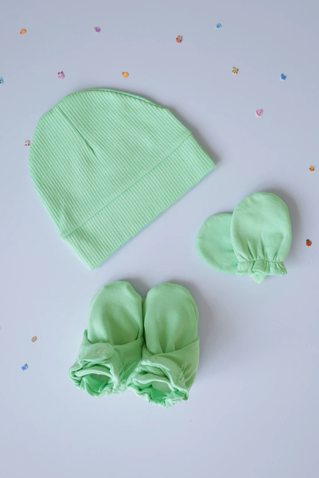 Newborn-Baby-Cap-Mittens-Booties-Set-Trio-Teal