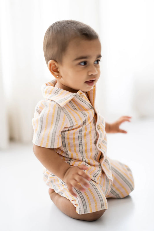 Striped-Serenade-Kids-Shorts-Set