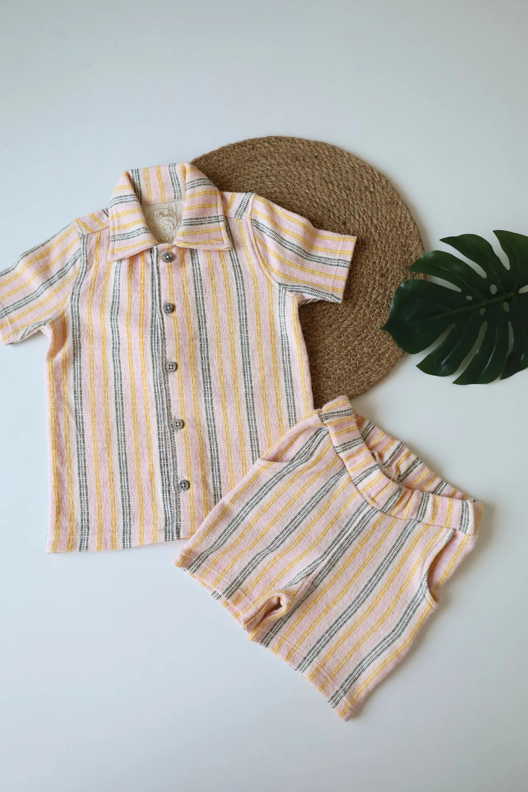 Striped-Serenade-Kids-Shorts-Set