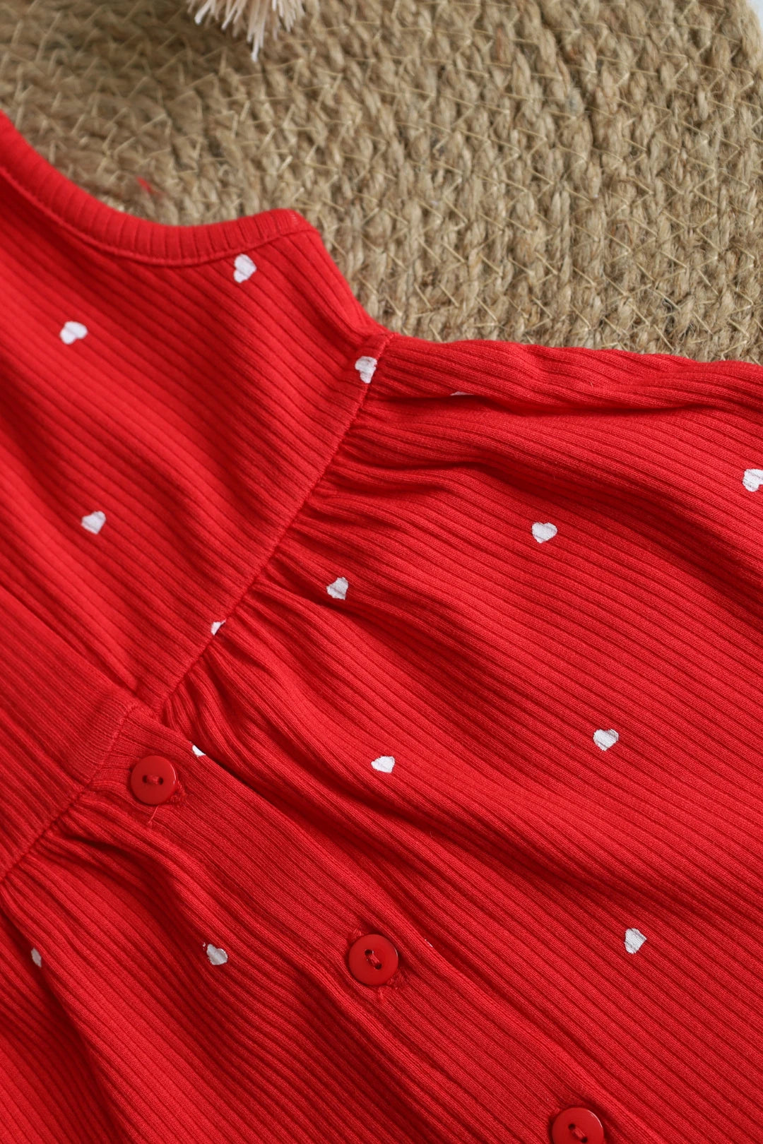 Tiny Red-Baby Frock