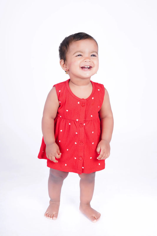 Tiny Red-Baby Frock-Model