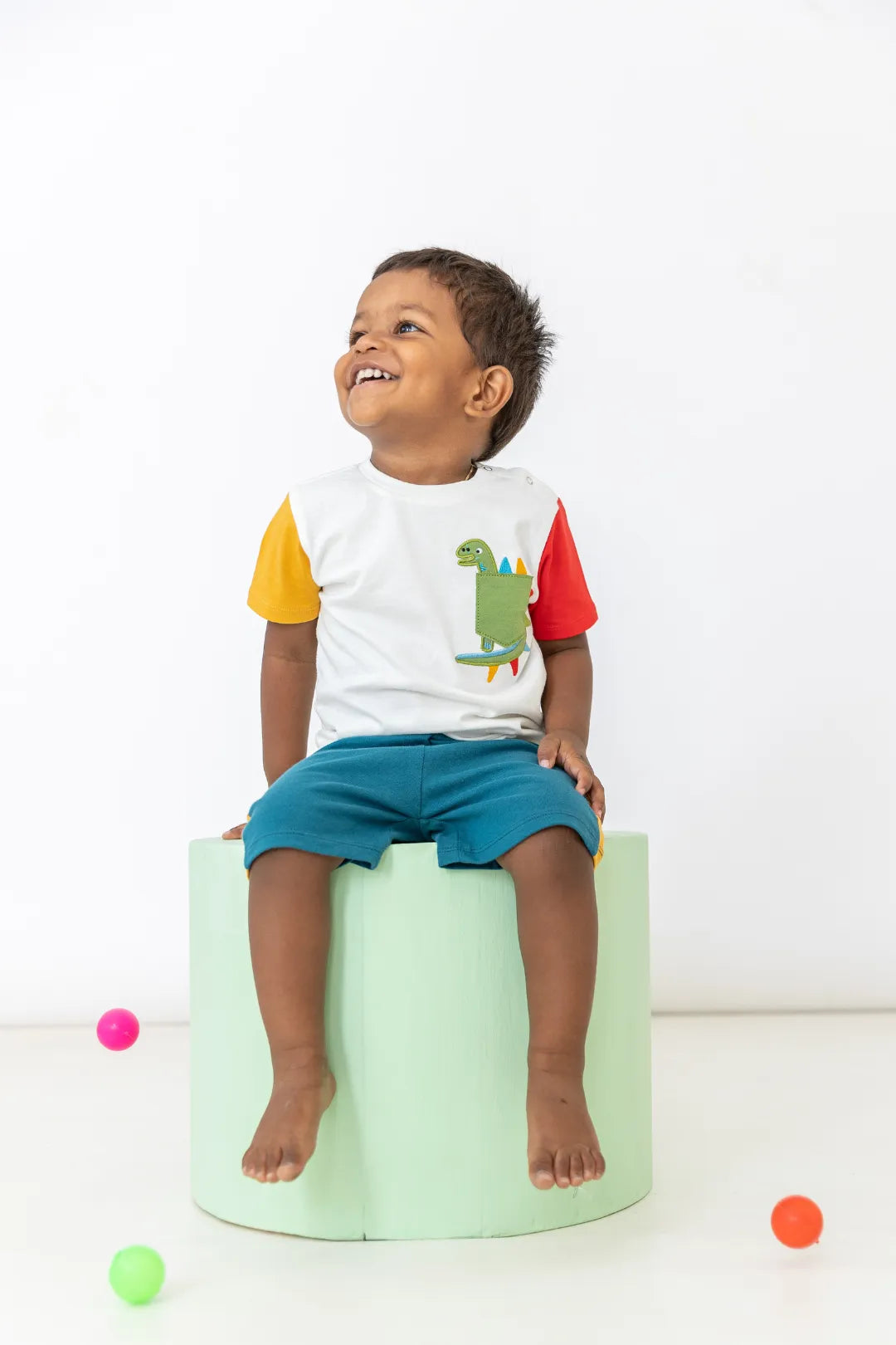 Unisex-Kids-Top-and-Shorts-Dino-Patch-Set