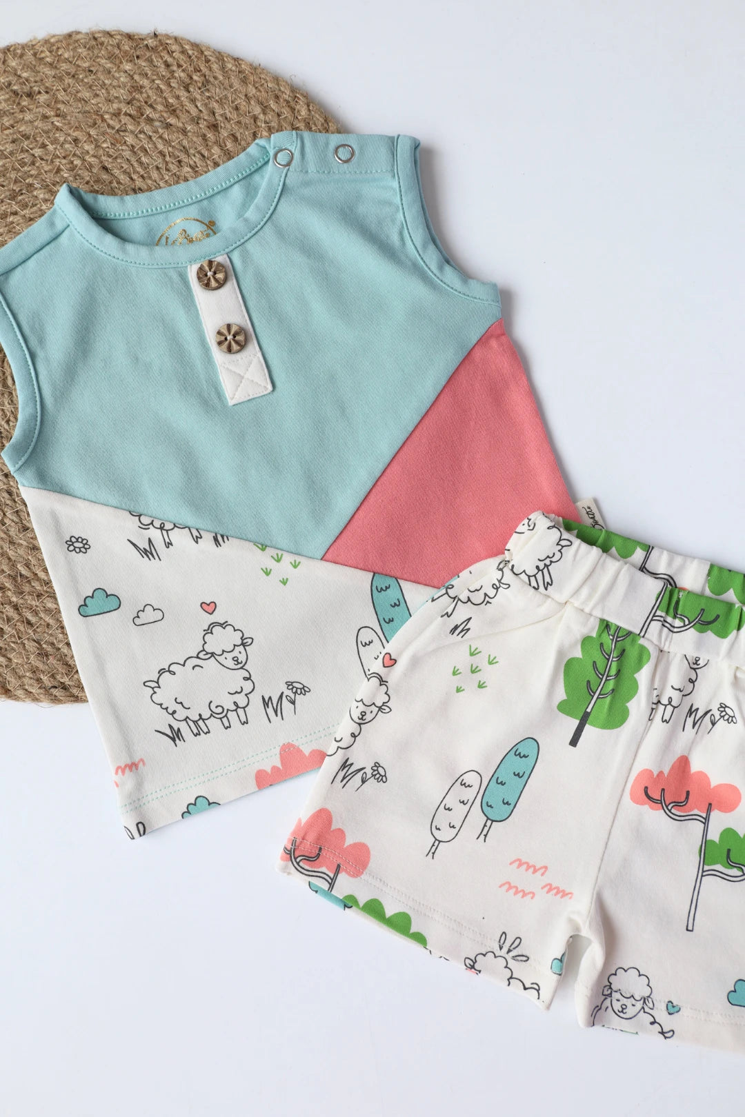 Vivid Due Sheepie-Kids Vest and Shorts