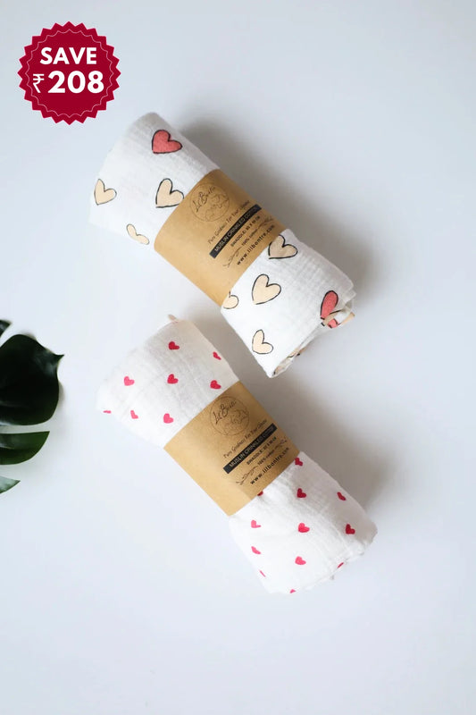 Amora-Muslin Baby Swaddle-Pack of 2