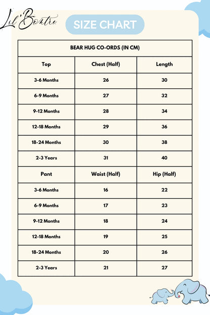 Bear Hug-Kids and Baby Co Ord Set