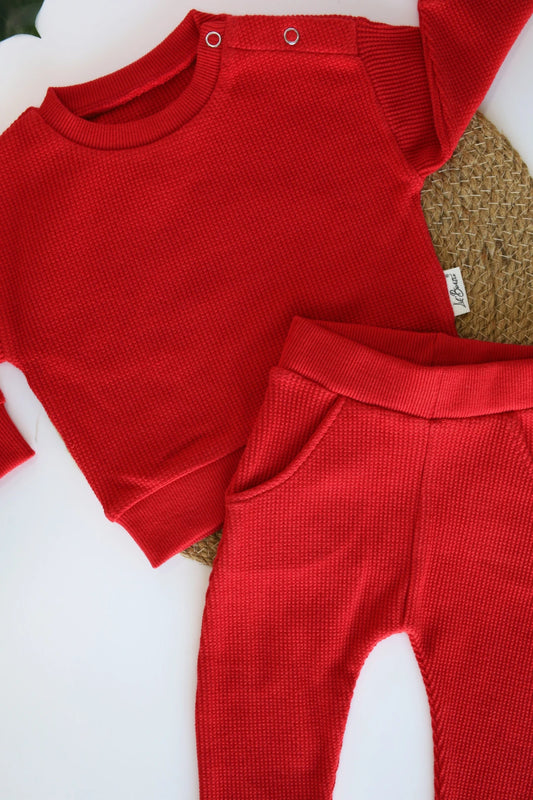 Berry Bliss Kids and Baby Waffle Co-Ord Set