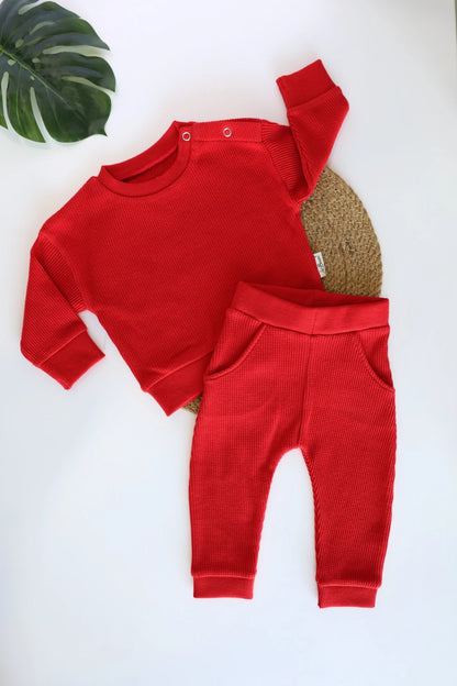 Berry Bliss Kids and Baby Waffle Co-Ord Set