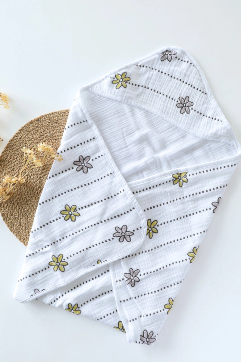 Blossom Muslin-Hooded Baby Towel