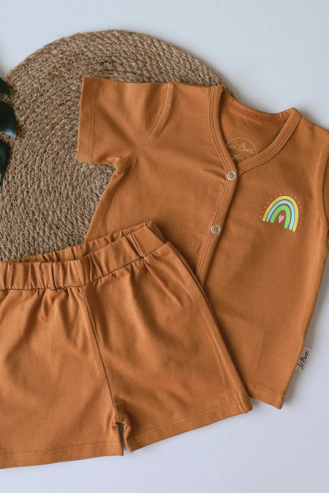 Brown Rainbow-Newborn Jabla and Shorts