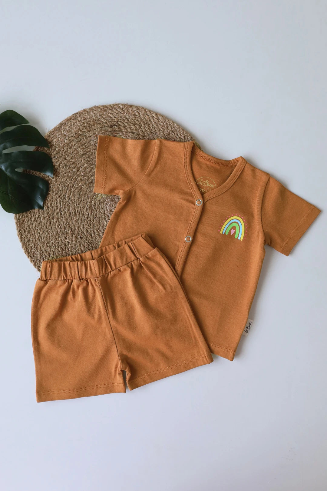 Brown Rainbow-Newborn Jabla and Shorts