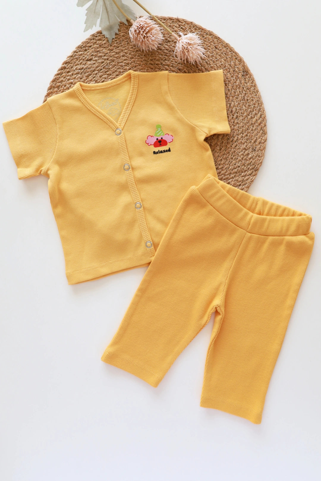 Butter Joy-RibKnit-Unisex Baby Top and Pant-Set