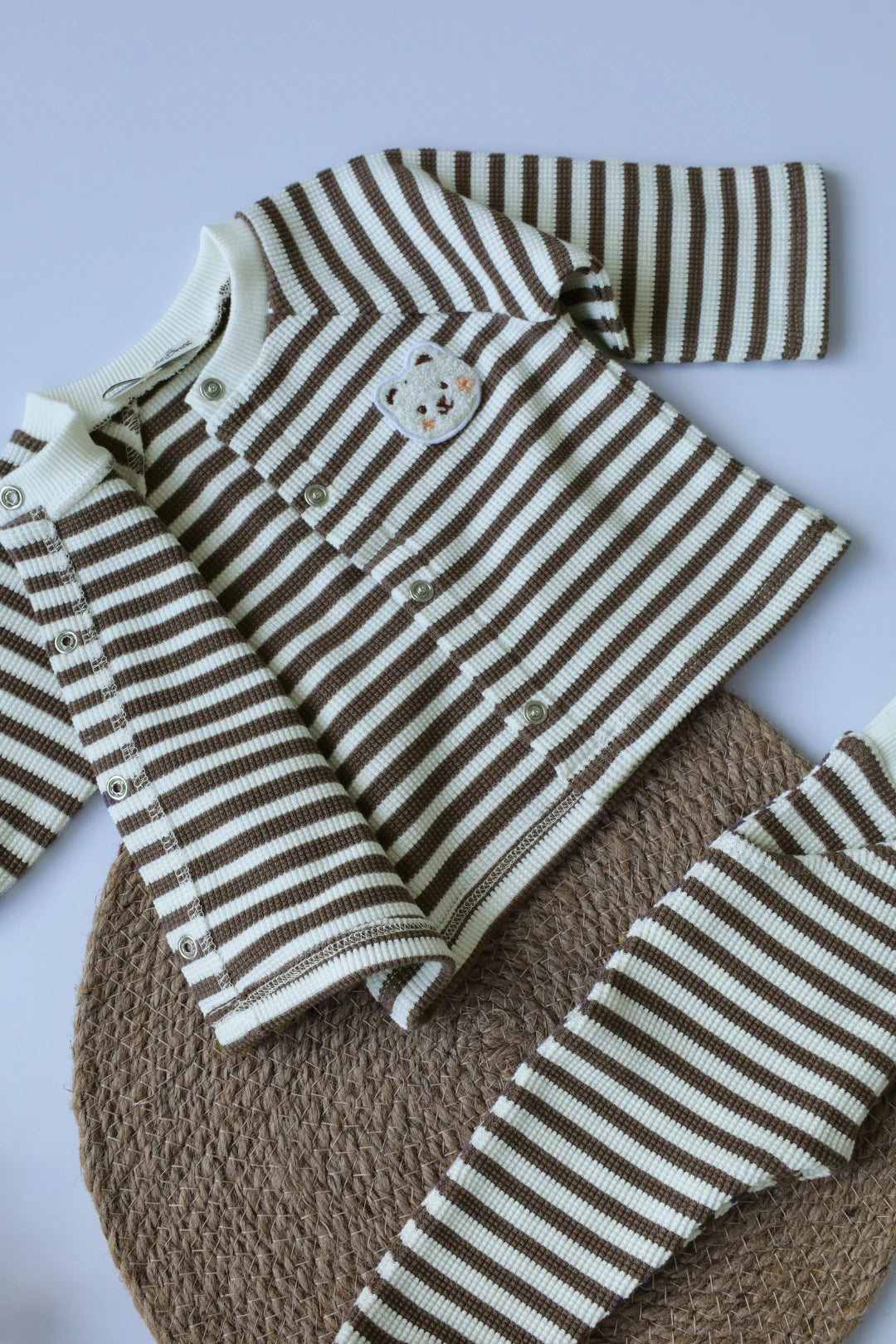 Chestnut-Waffle-Kids-and-Baby-Co-Ord-Set-Front-Button