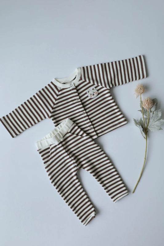 Chestnut-Waffle-Kids-and-Baby-Co-Ord-Set-Front-Button