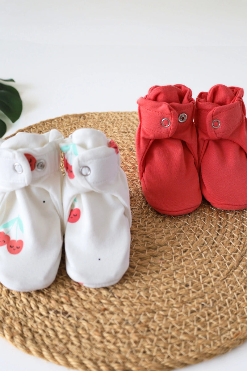 Duo Cerise-Baby Booties Pack of 2