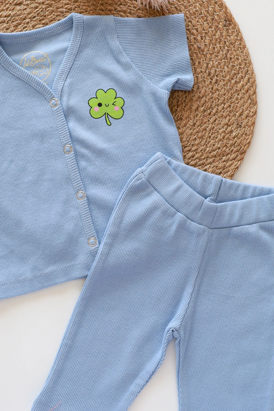 Fresh Fern-RibKnit-Unisex Baby Top and Pant Set