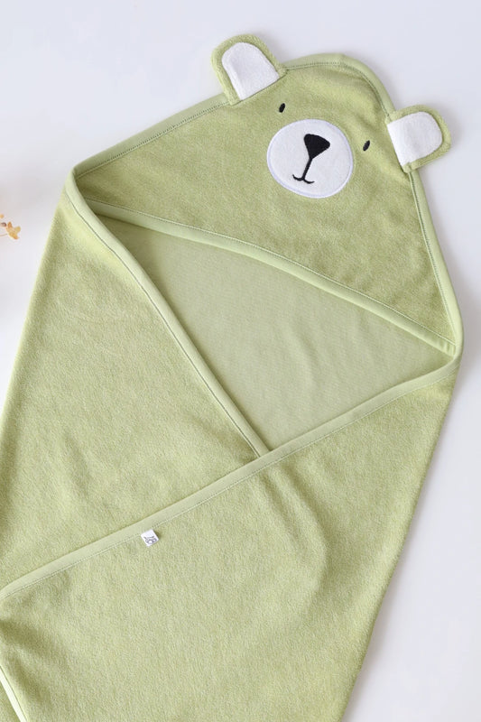 Green Cub-Terry Hooded Baby Towel