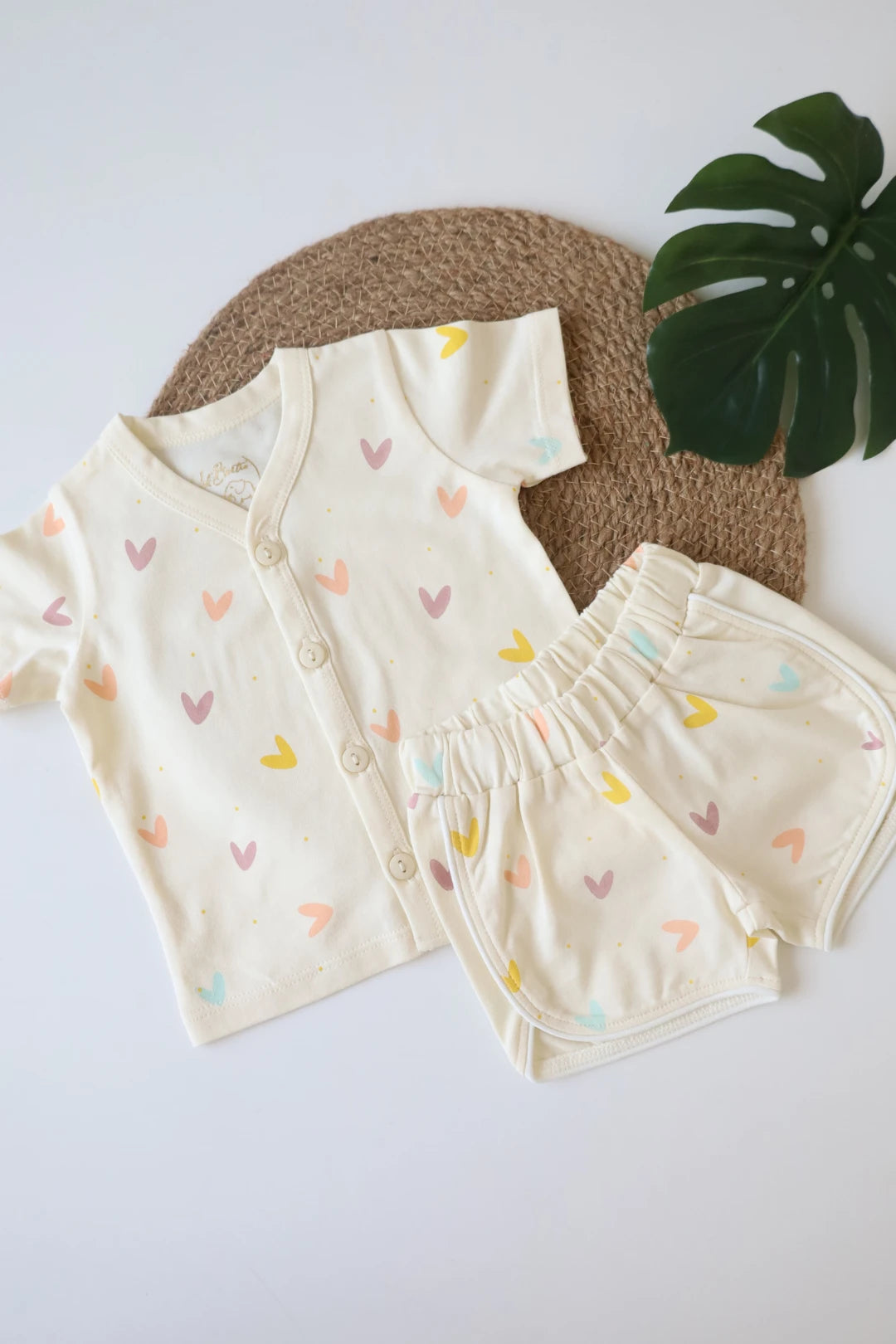 Heart-Mosaic-Unisex-Baby-Top-and-Shorts-Set