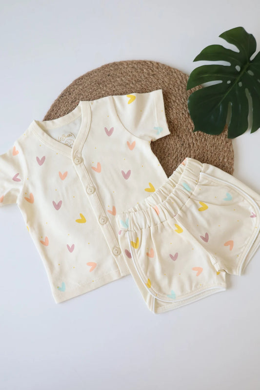 Heart-Mosaic-Unisex-Baby-Top-and-Shorts-Set