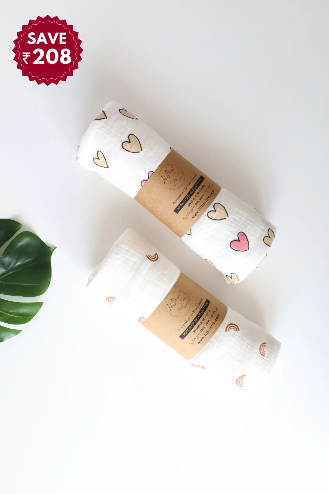 Heart Arcs-Muslin Baby Swaddle Pack of 2