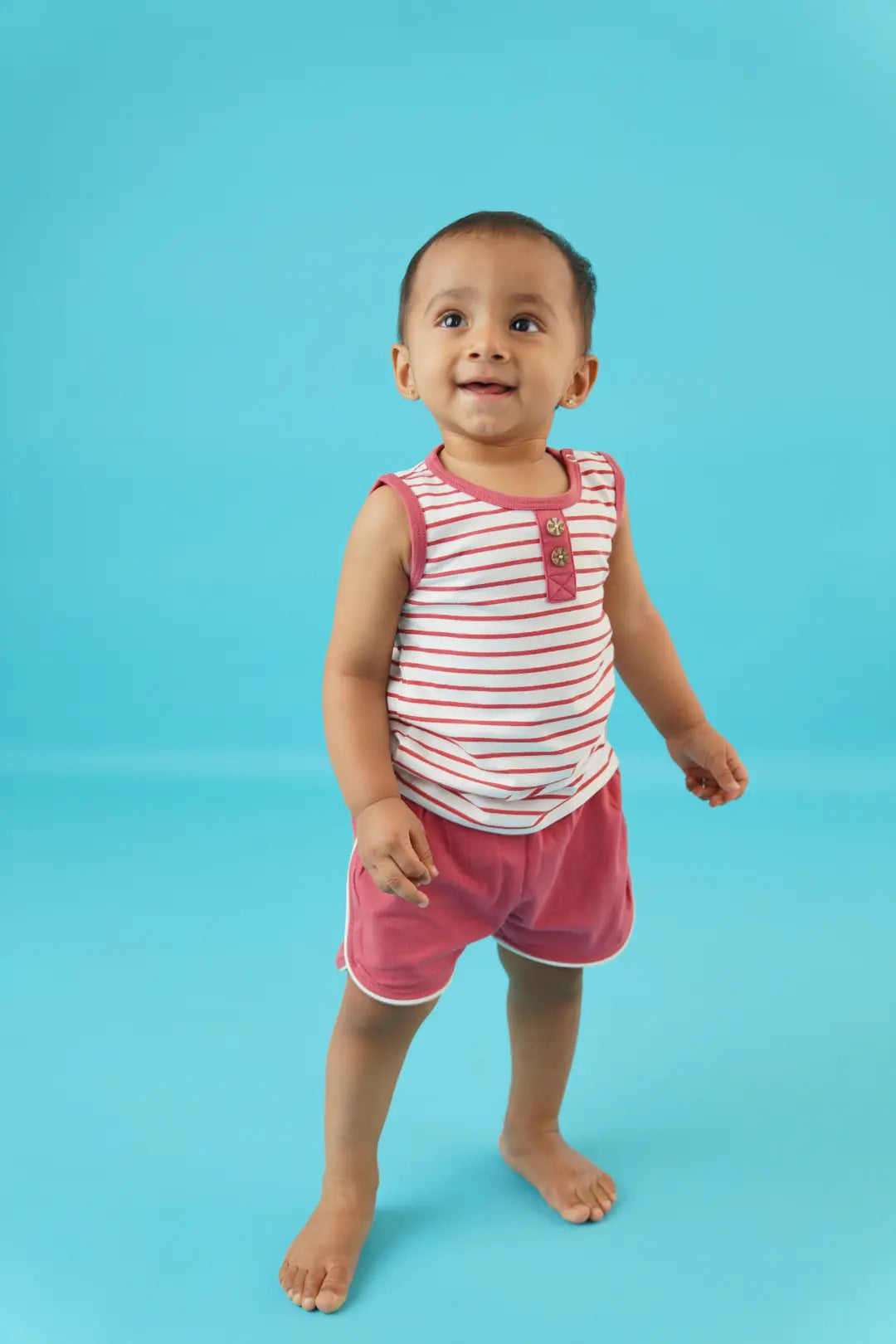 Kids-Boys-Vest-and-Shorts-Red-Stripes