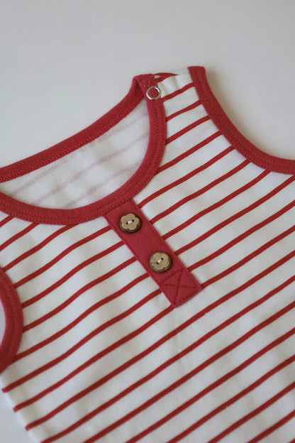 Kids-Boys-Vest-and-Shorts-Red-Stripes