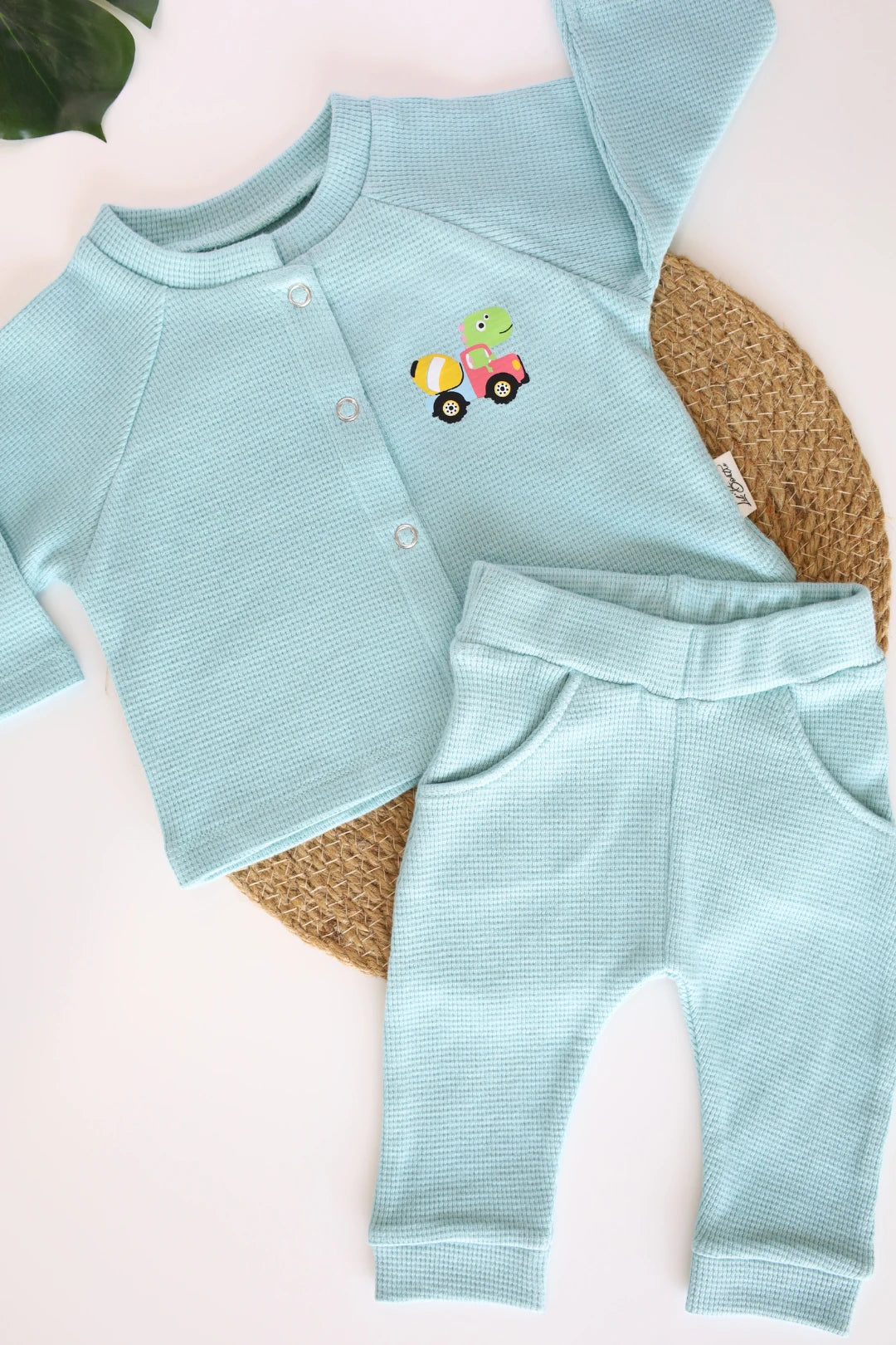 Little-Aqua-Flat-Waffle-Newborn-Top-Pant-Set