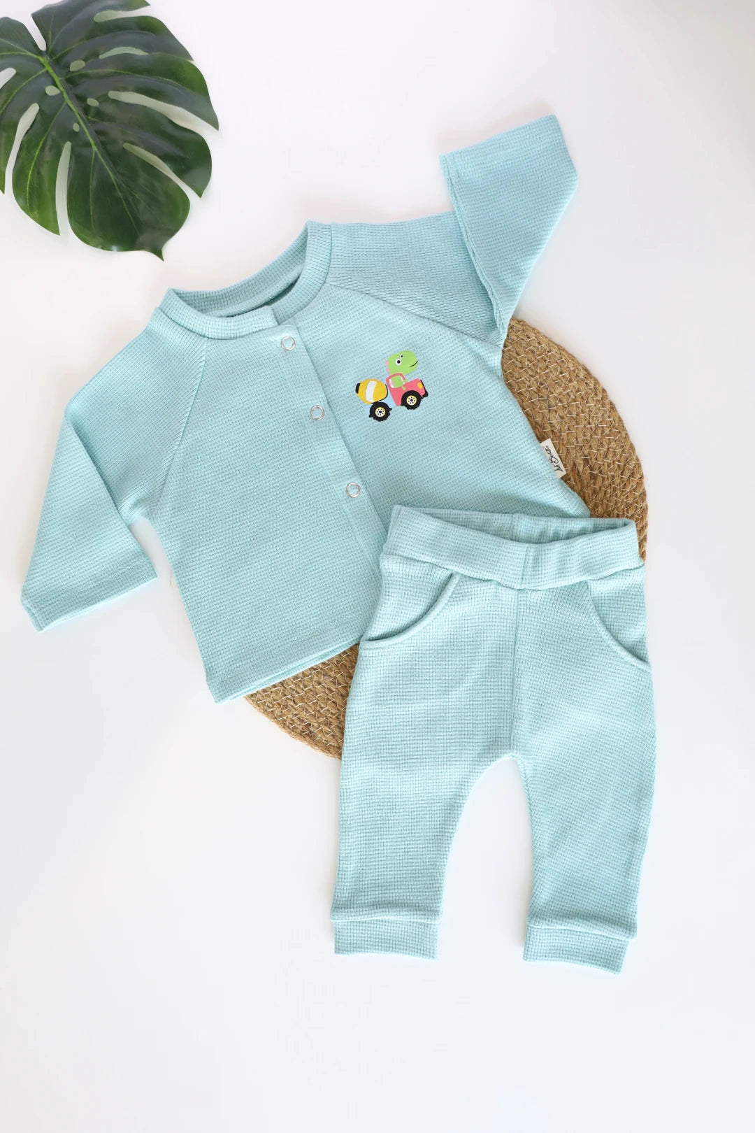 Little-Aqua-Flat-Waffle-Newborn-Top-Pant-Set