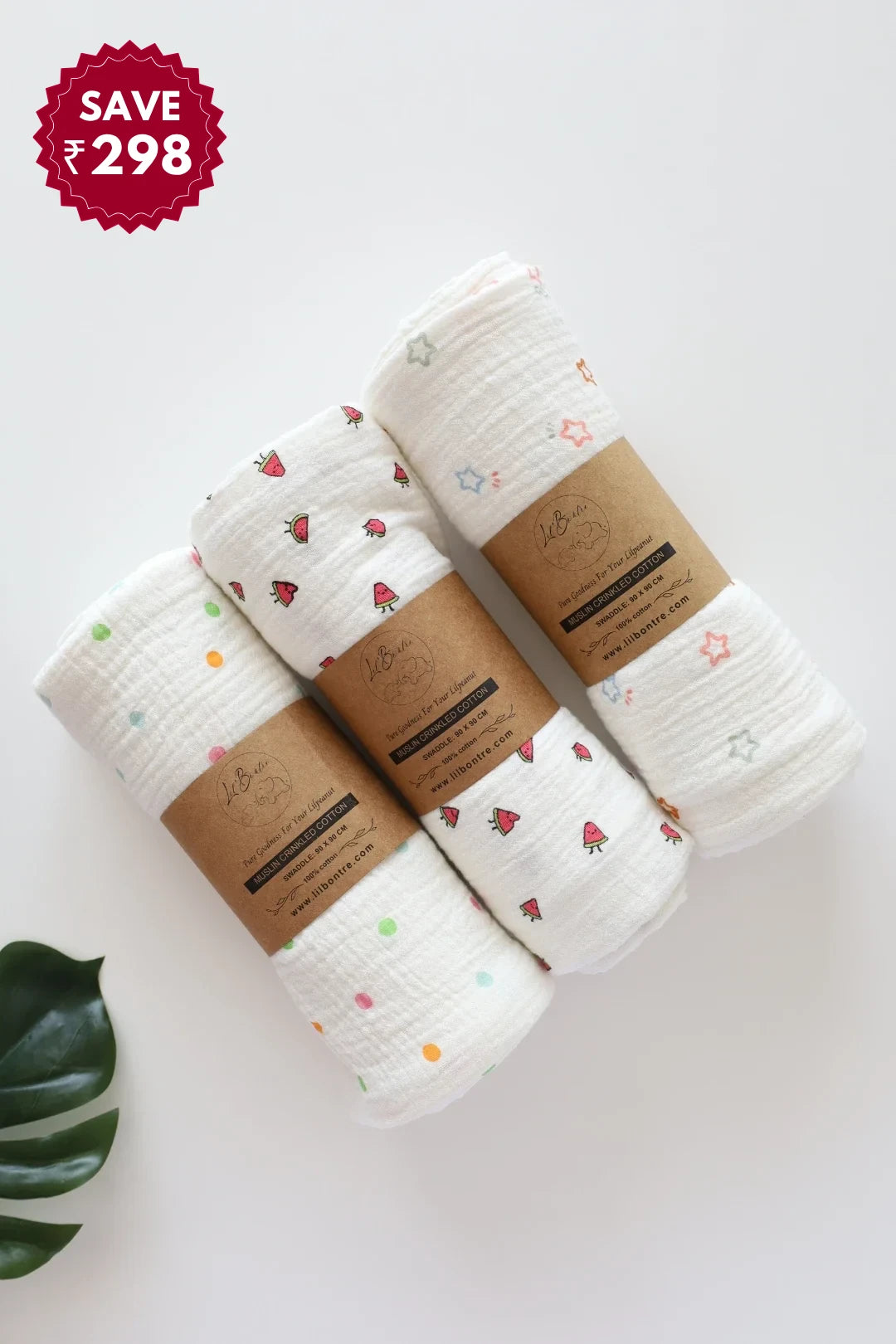 Lovey Bubbles-Muslin Baby Swaddle Pack of-3