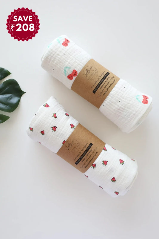 Melora Berry-Muslin Baby Swaddle Pack of-2