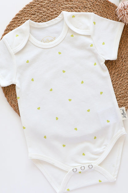 Mint Heart-Classic Baby Romper