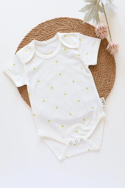 Mint Heart-Classic Baby Romper