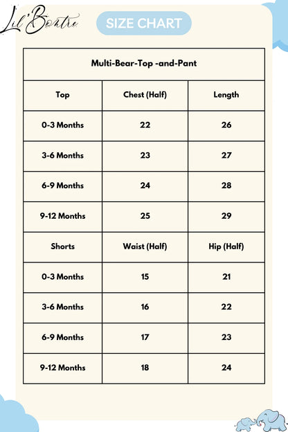 Multi Bear Hugs Top & Pant Set