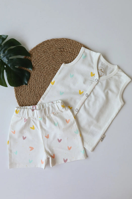 Multi Heart-Newborn Jabla and Shorts