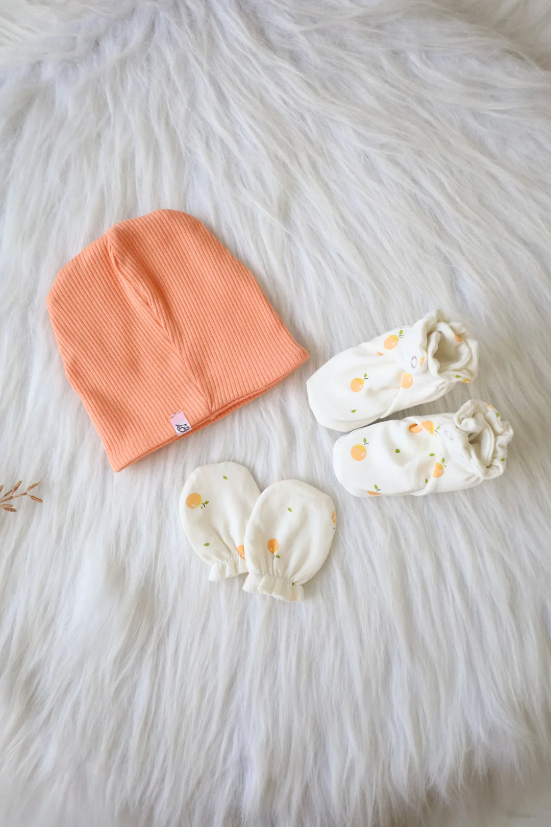 Newborn-Baby-Cap-Mittens-Booties-Set-Trio-Orange