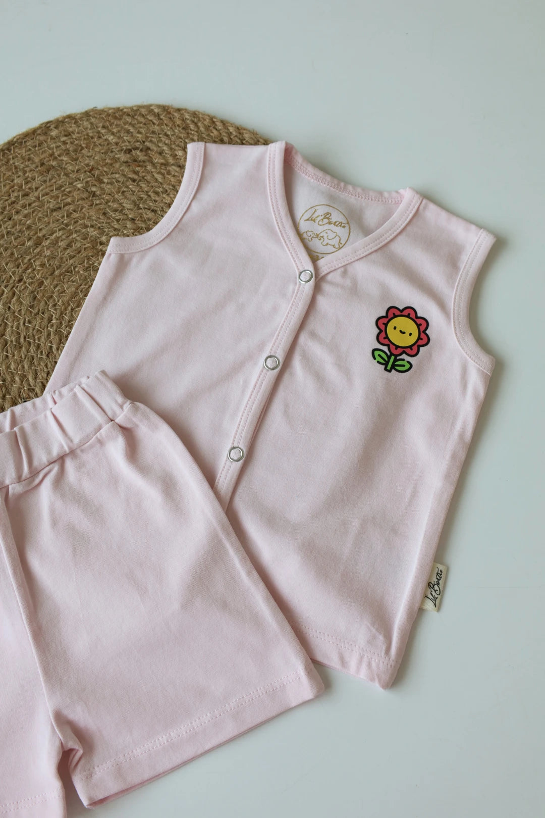 Pink Flower-Newborn Jabla and Shorts
