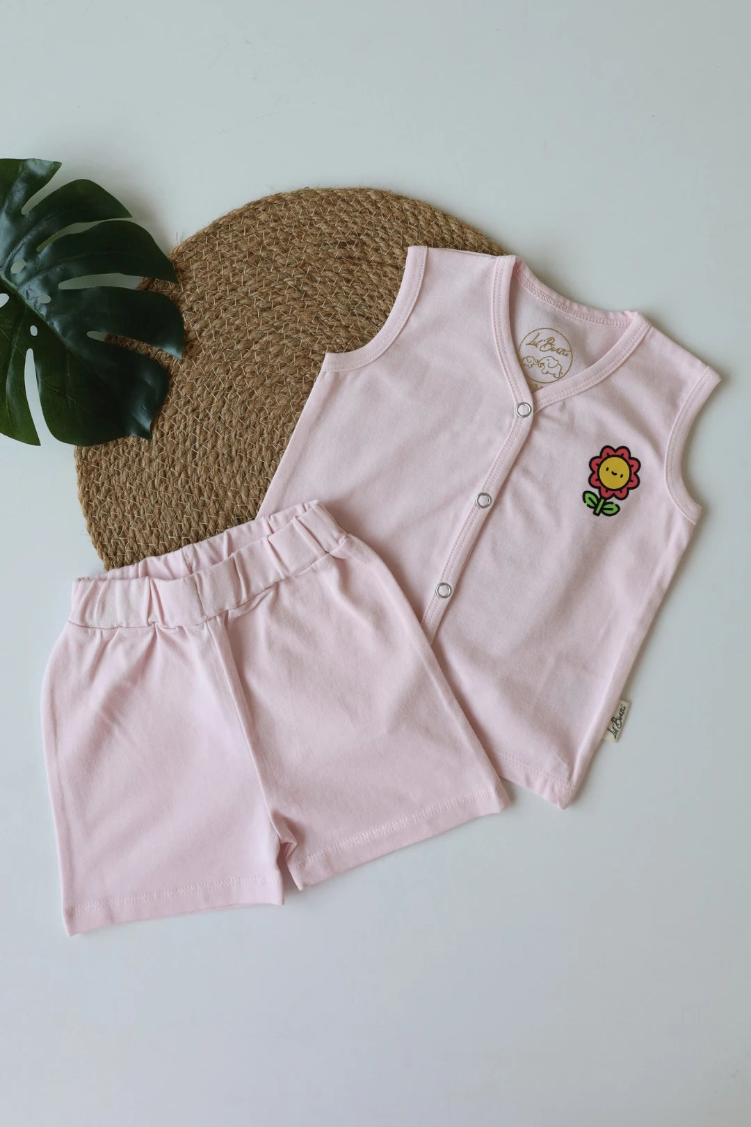 Pink Flower-Newborn Jabla and Shorts