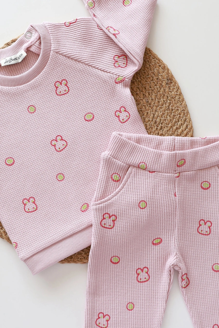 Pink-Marshmallow-Waffle-Kids-and-aby-Co-Ord-Set
