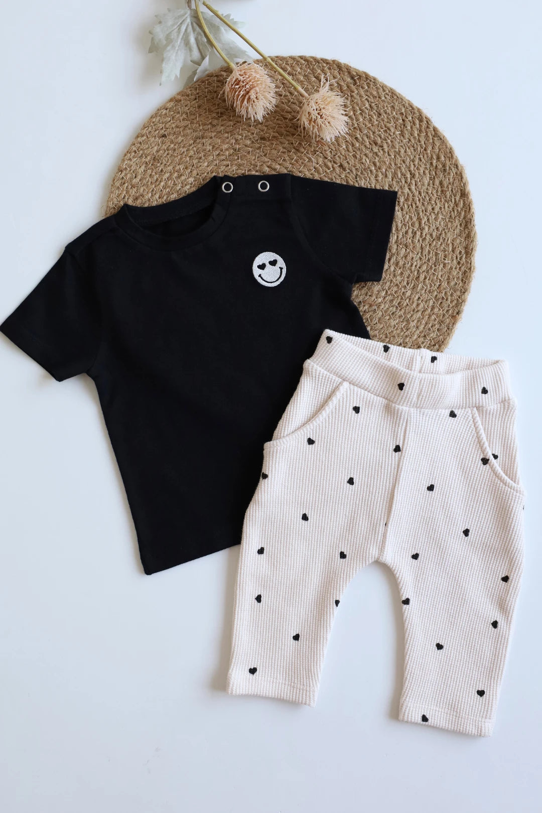 Smiley-Heart-Kids-T-Shirt-and-Pant-Sets