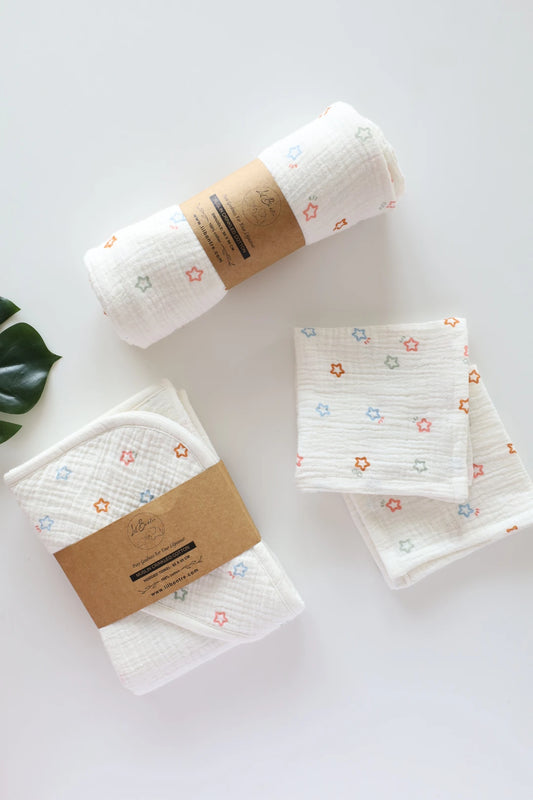Snuggle-Set-10-Combo-of-Muslin-Baby-Swaddle-Hooded-Towel-Wipes