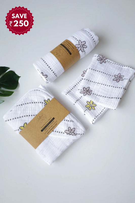 Snuggle-Set-5-Combo-of-Muslin-Baby-Swaddle-Hooded-Towel-and-Wipes