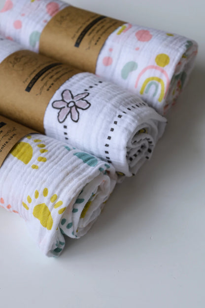 Sunrise-Blossom-Muslin-Baby-Swaddle-Pack-of-3