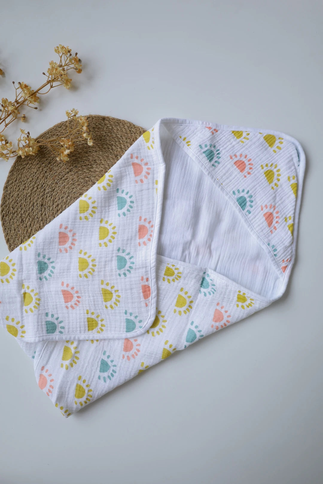 Sunshine-Muslin-Hooded-Baby-Towel