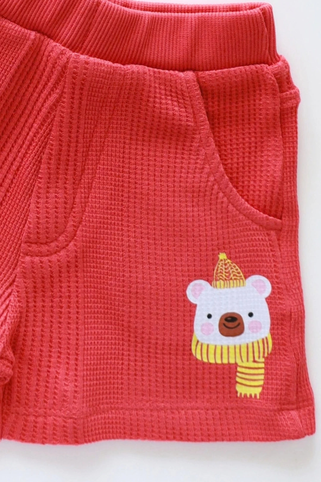 Teddy-With-Scarf-Kids-Top-and-Shorts