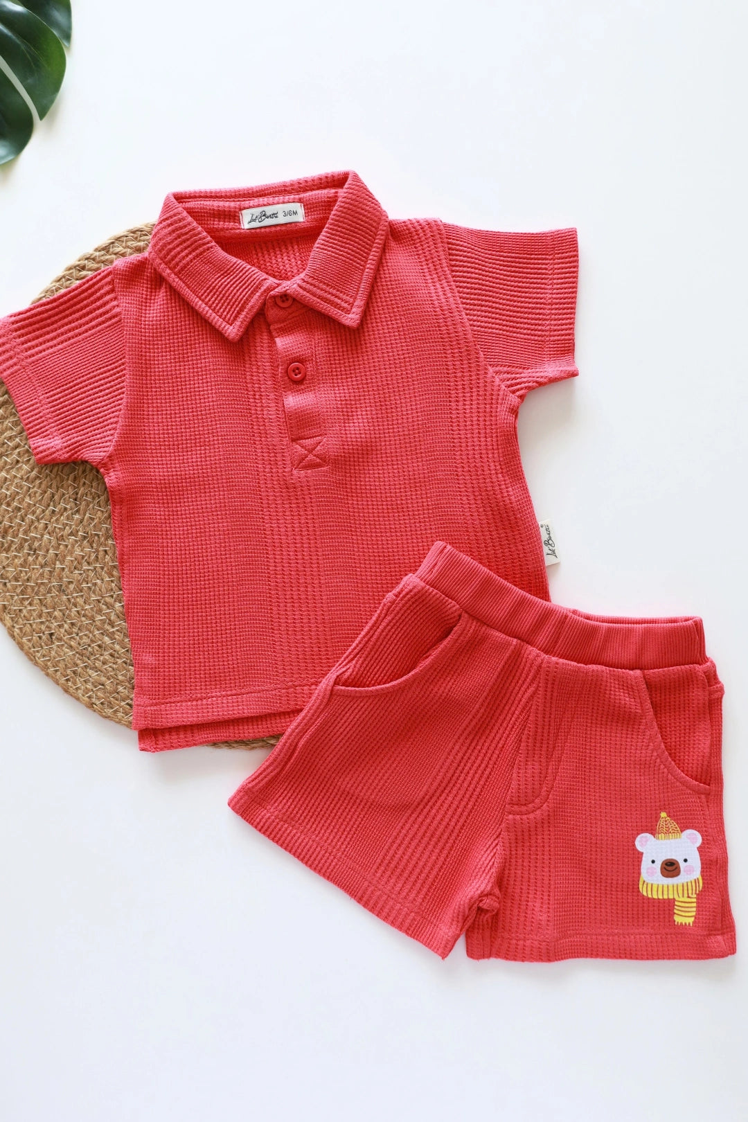 Teddy-With-Scarf-Kids-Top-and-Shorts