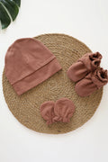 Trio Cocoa-Cap, Mitten and Bootie