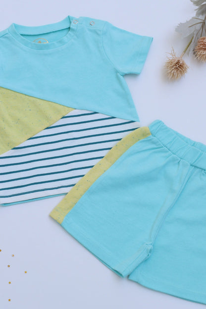 Unisex-Kids-Top-and-Shorts-Dino-Patch-Set-Neppi-Stripes