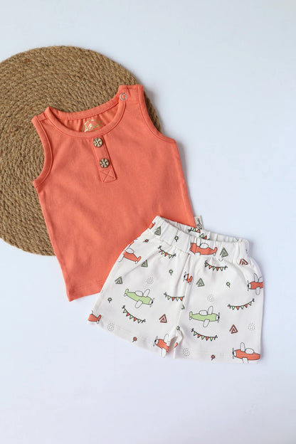 Vivid Due Jetty-Kids Vest and Shorts
